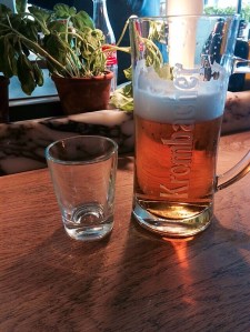 Typical. My water glass next to my beer. #iloveeurope
